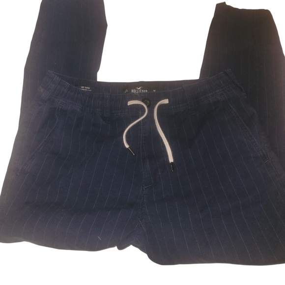 Hollister Men's Navy Pants with White Pin Stripes M - Picture 1 of 3